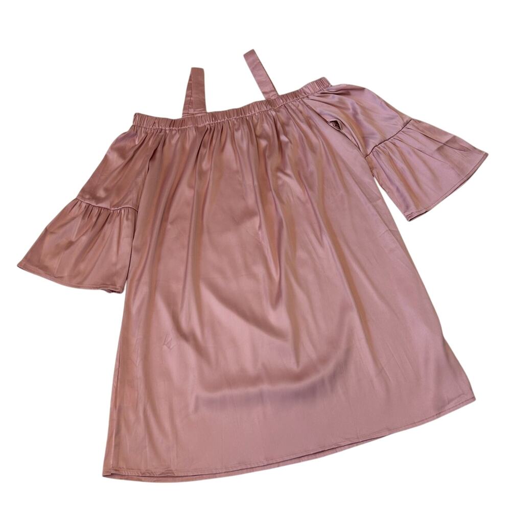 Americal Clothing Dress Women's Pink Off Shoulder Bell Sleeve Size M - NWT